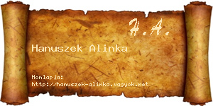 Hanuszek Alinka névjegykártya